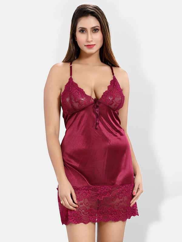 Be You Self Design Shoulder Straps Satin Baby Doll