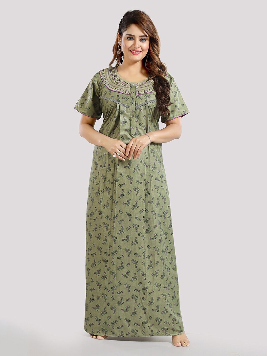 Be You Floral Printed Maxi Nightdress