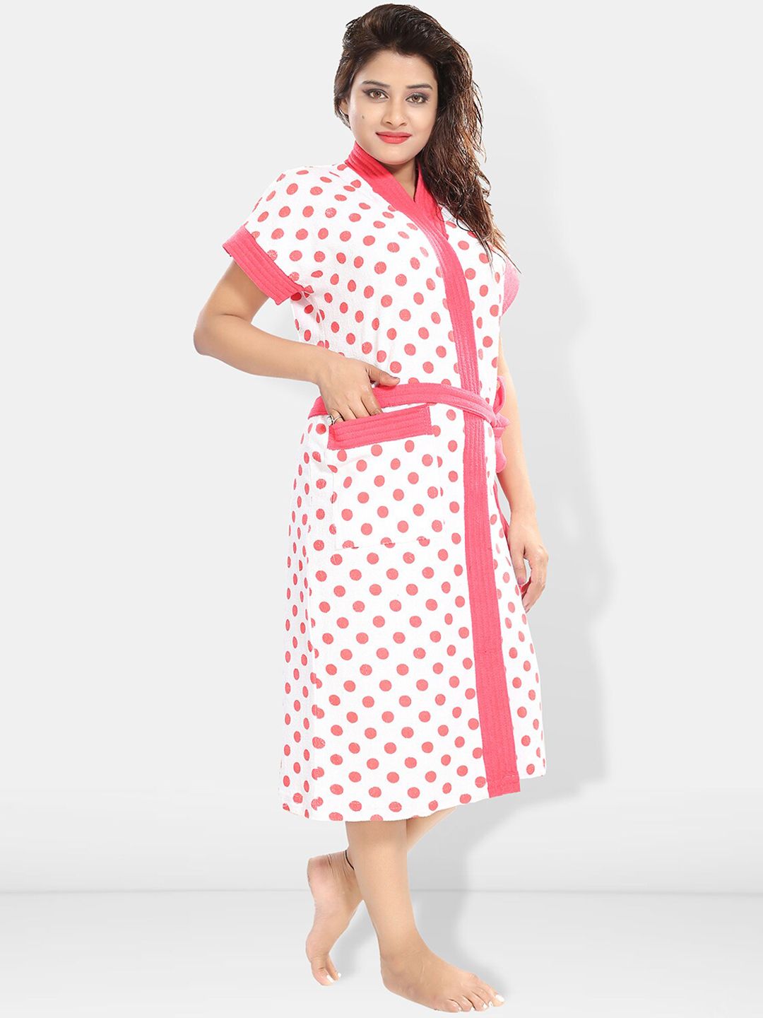 Be You Women Printed Cotton Anti-bacterial Super Soft Bath Robe With Belt
