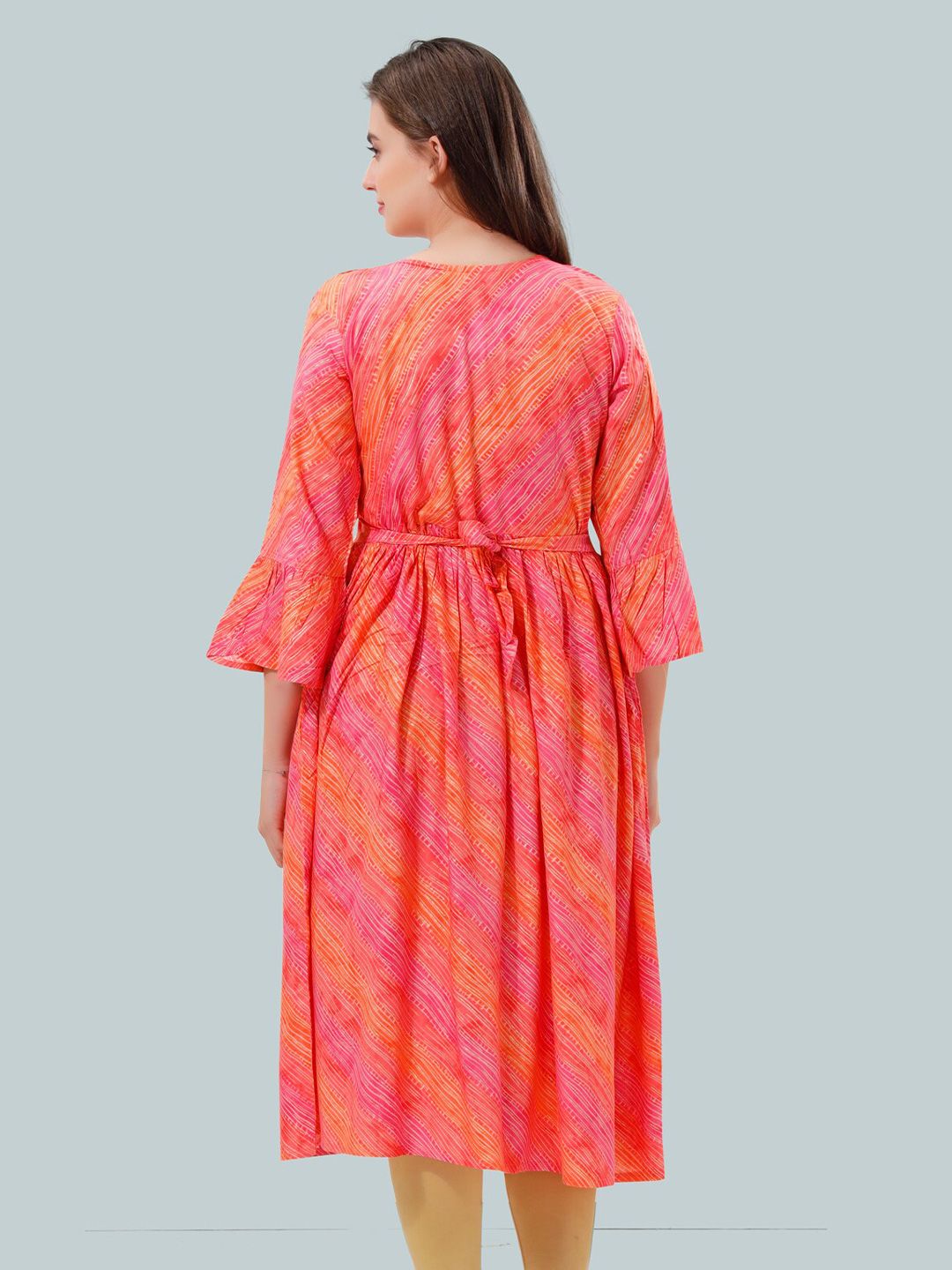 Striped Bell Sleeves Maternity Kurta