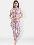 Be You Floral Printed Lapel Collar Night Suit