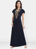 Be You Floral Embroidered Mandarin Collar Maxi Nightdress