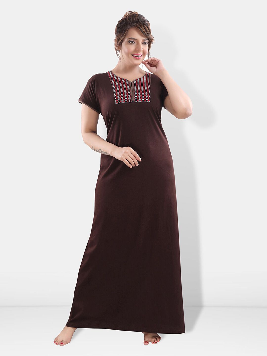 Be You Embroidered Maxi Nightdress