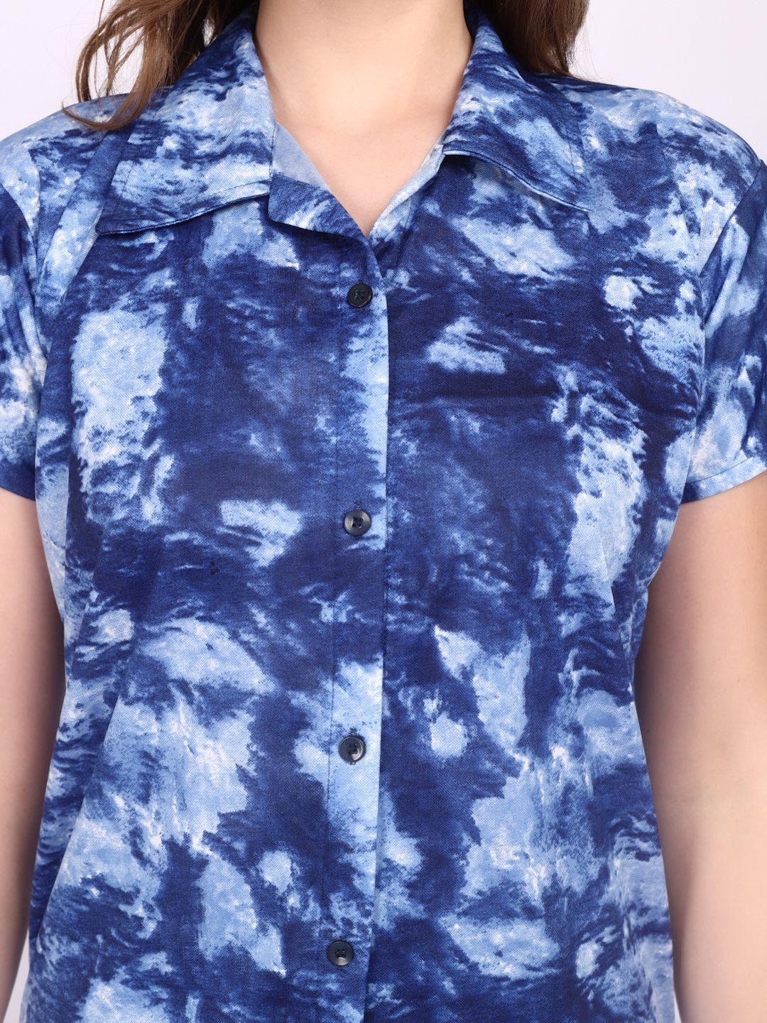 Women Tie-Dye Printed Top & Pyjama Night suit