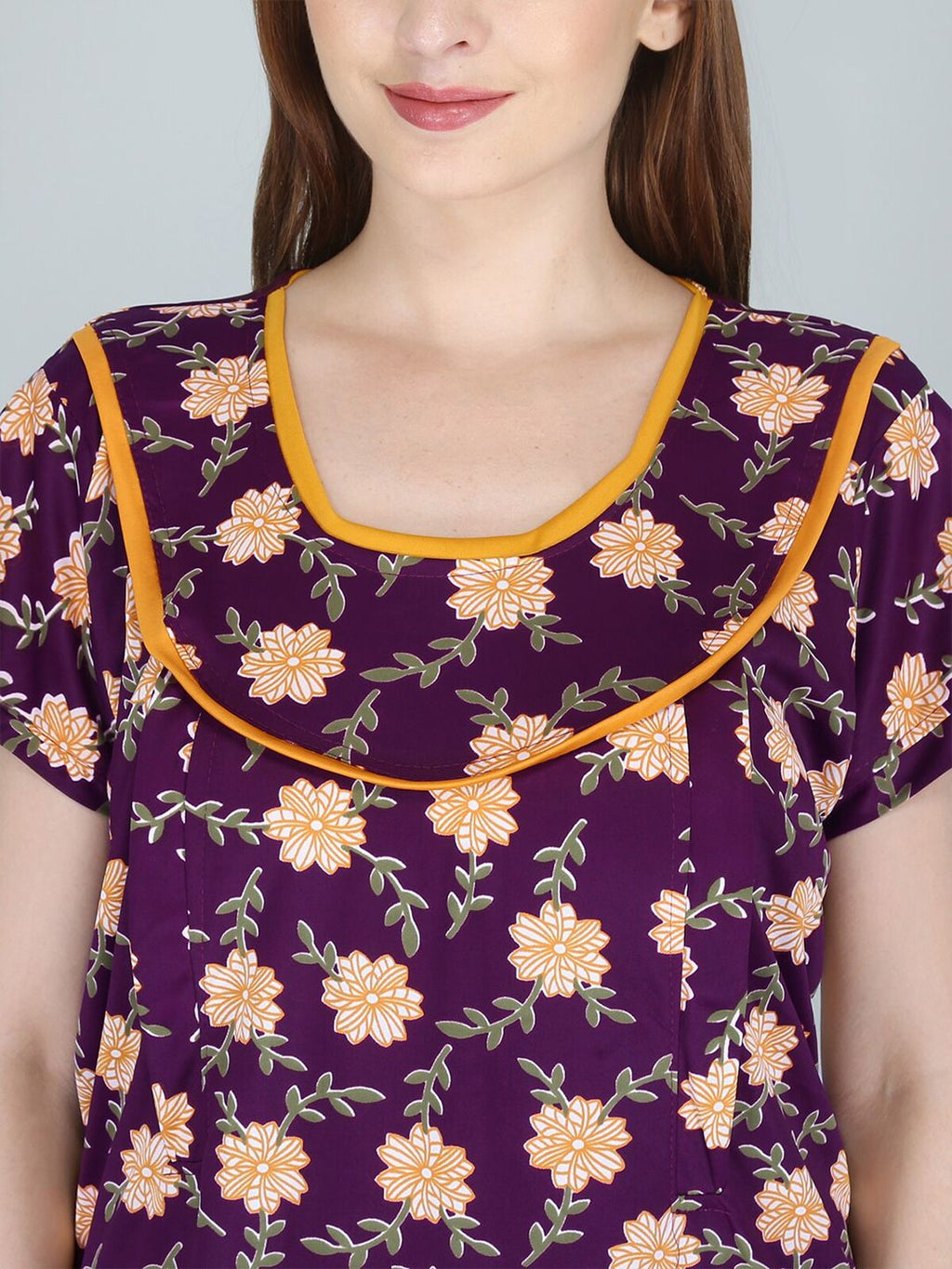 Women Printed Maternity Maxi Nightdress