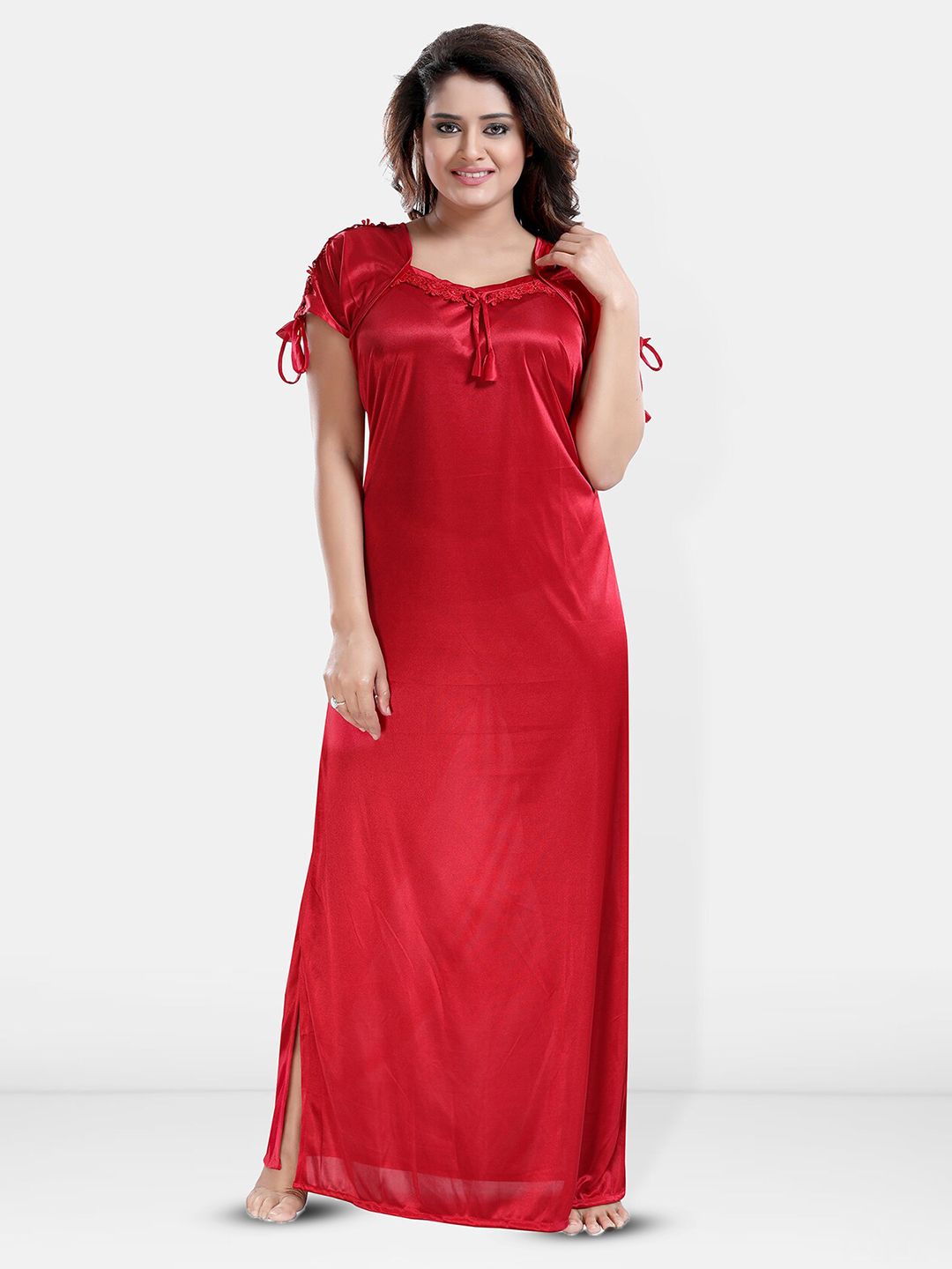 Be You Square Neck Satin Maxi Sweat Nightdress