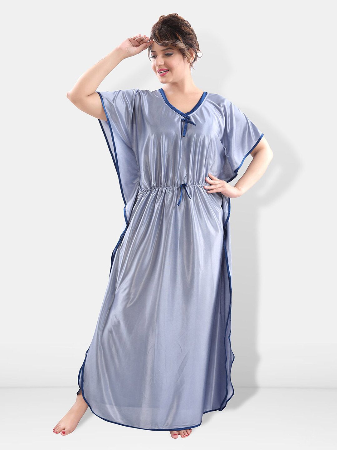 Be You V-Neck Satin Maxi Kaftan Nightdress