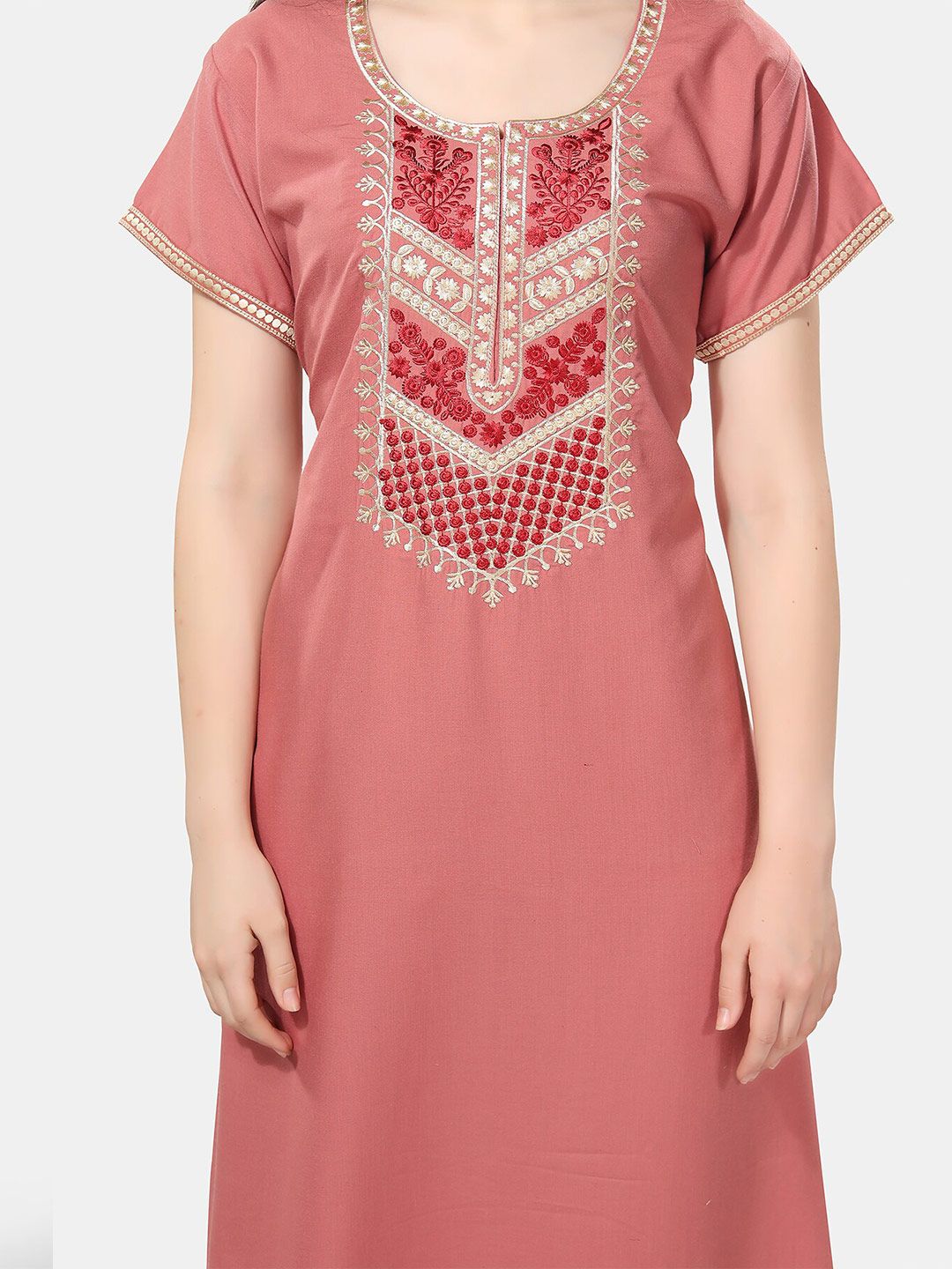 Floral Embroidered Maxi Nightdress