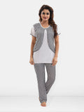 Be You Striped Satin Night Suit