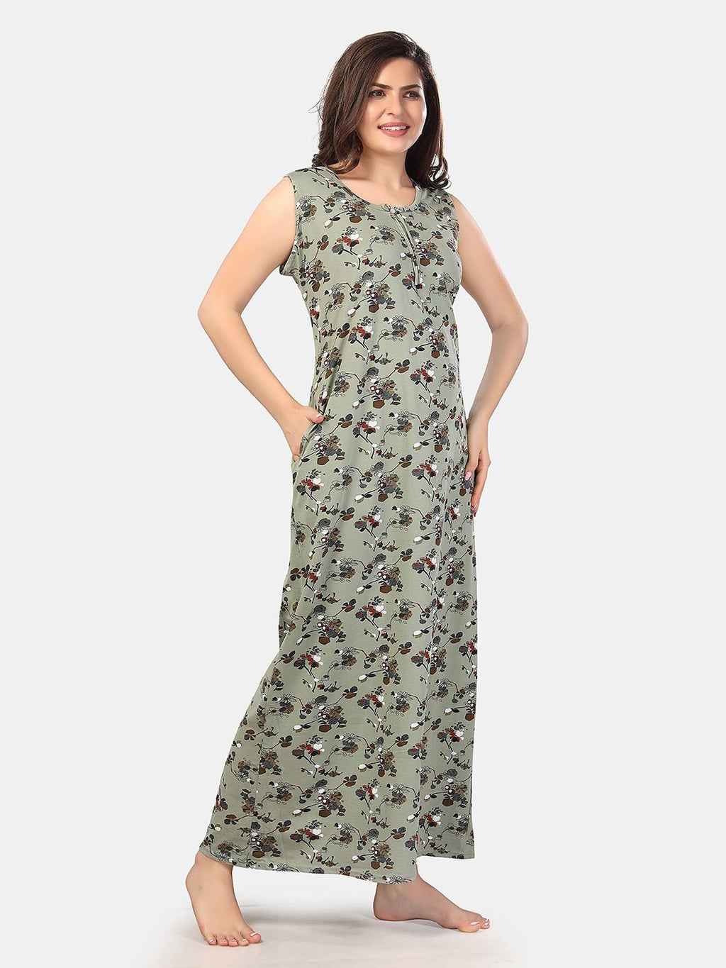 Floral Printed Maxi Nightdress
