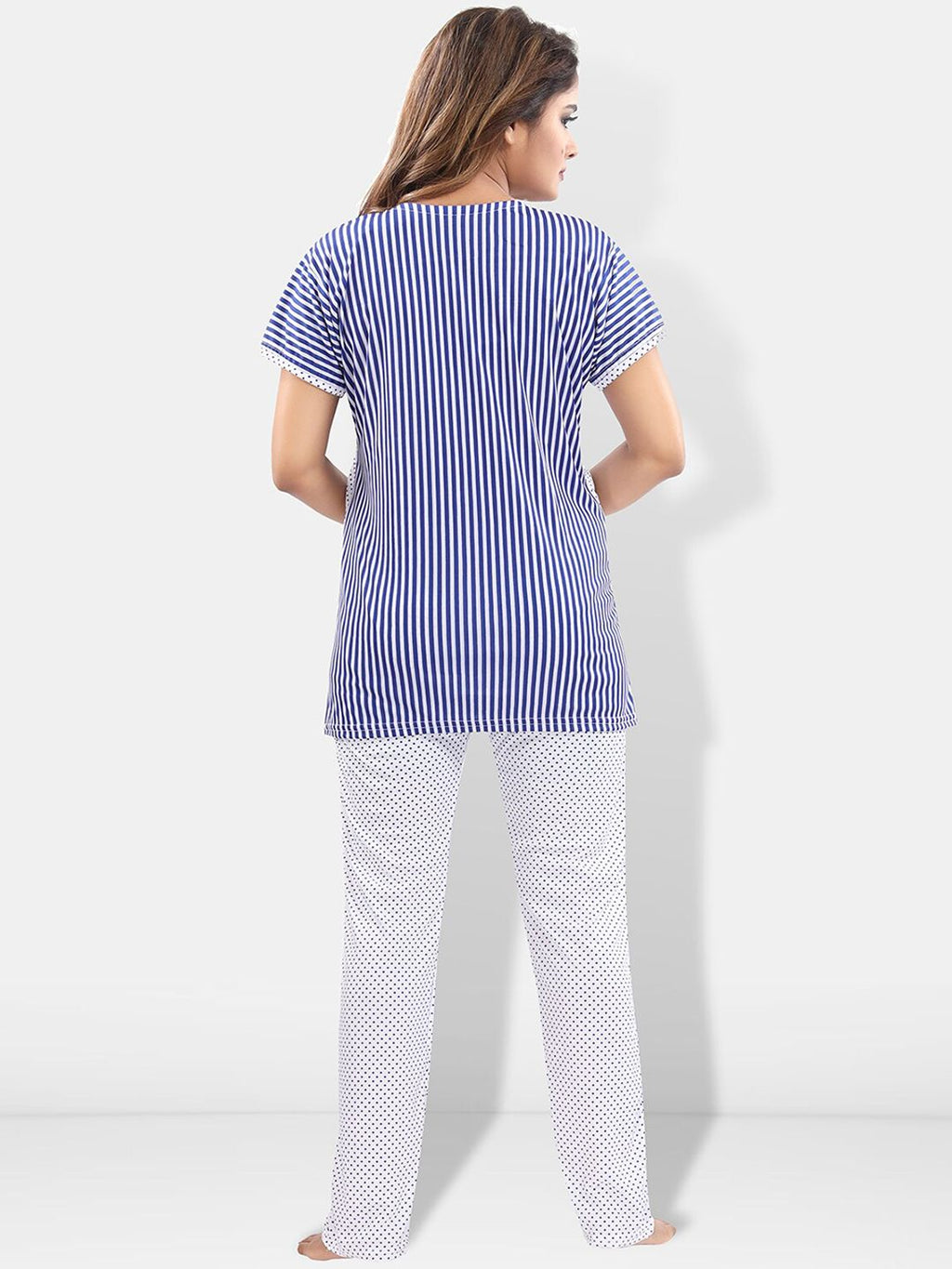 Striped Satin Night Suit