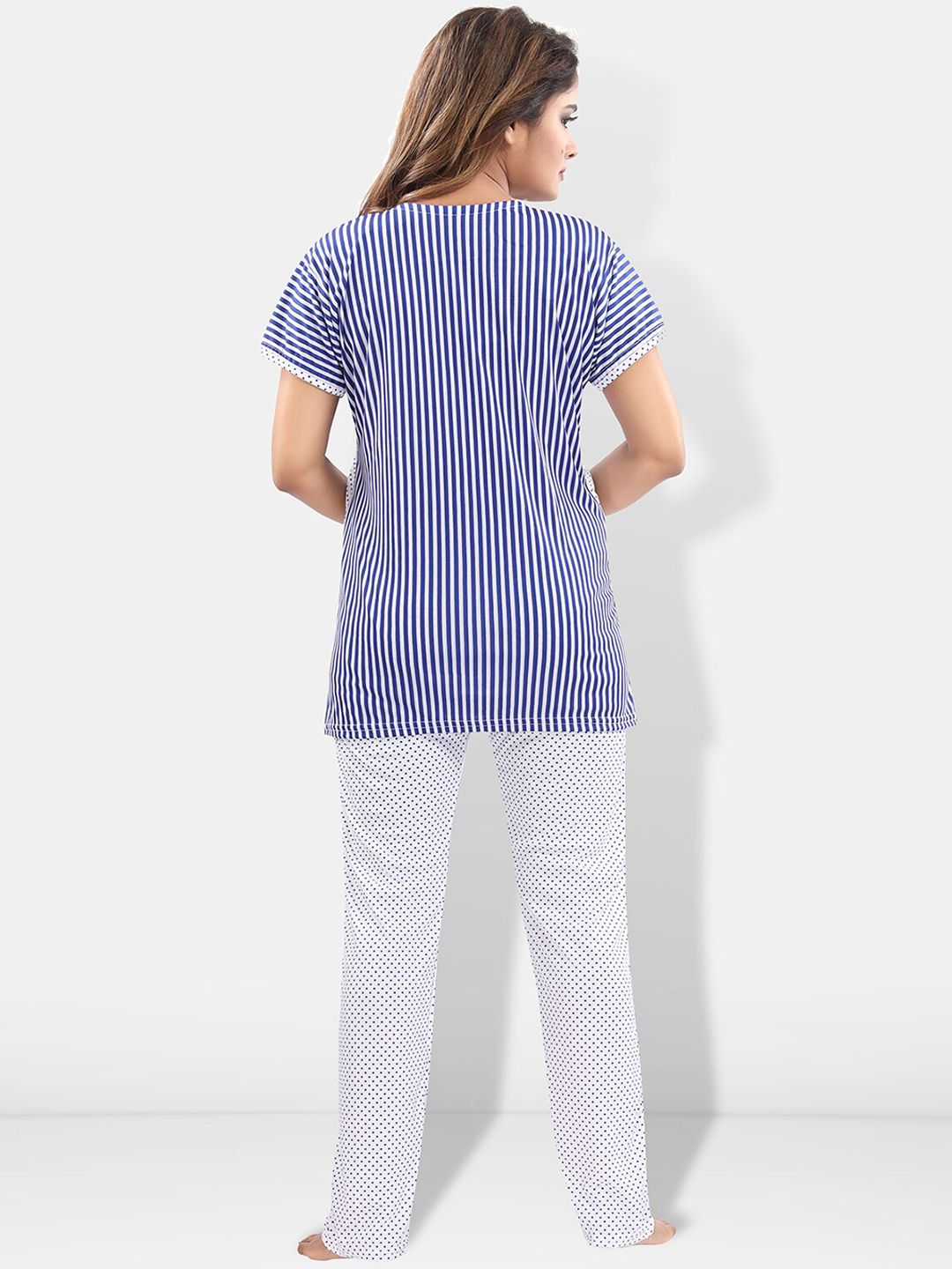 Striped Satin Night Suit
