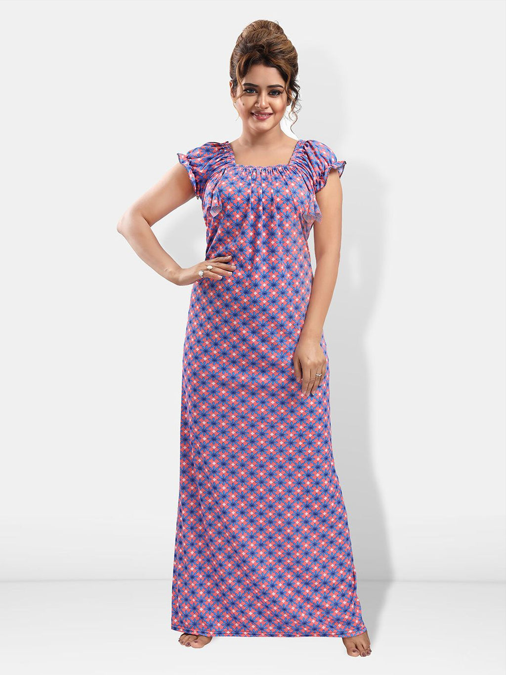 Be You Floral Printed Satin Maxi Nightdress