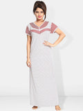 Be You Printed Maternity Satin Maxi Nightdress