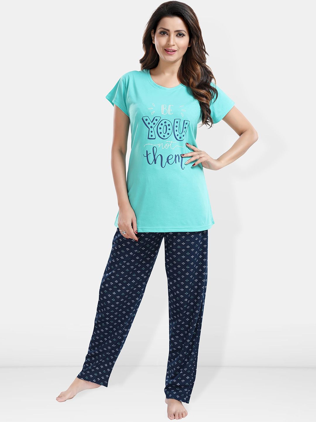 Be You Printed T-shirt With Pyjamas