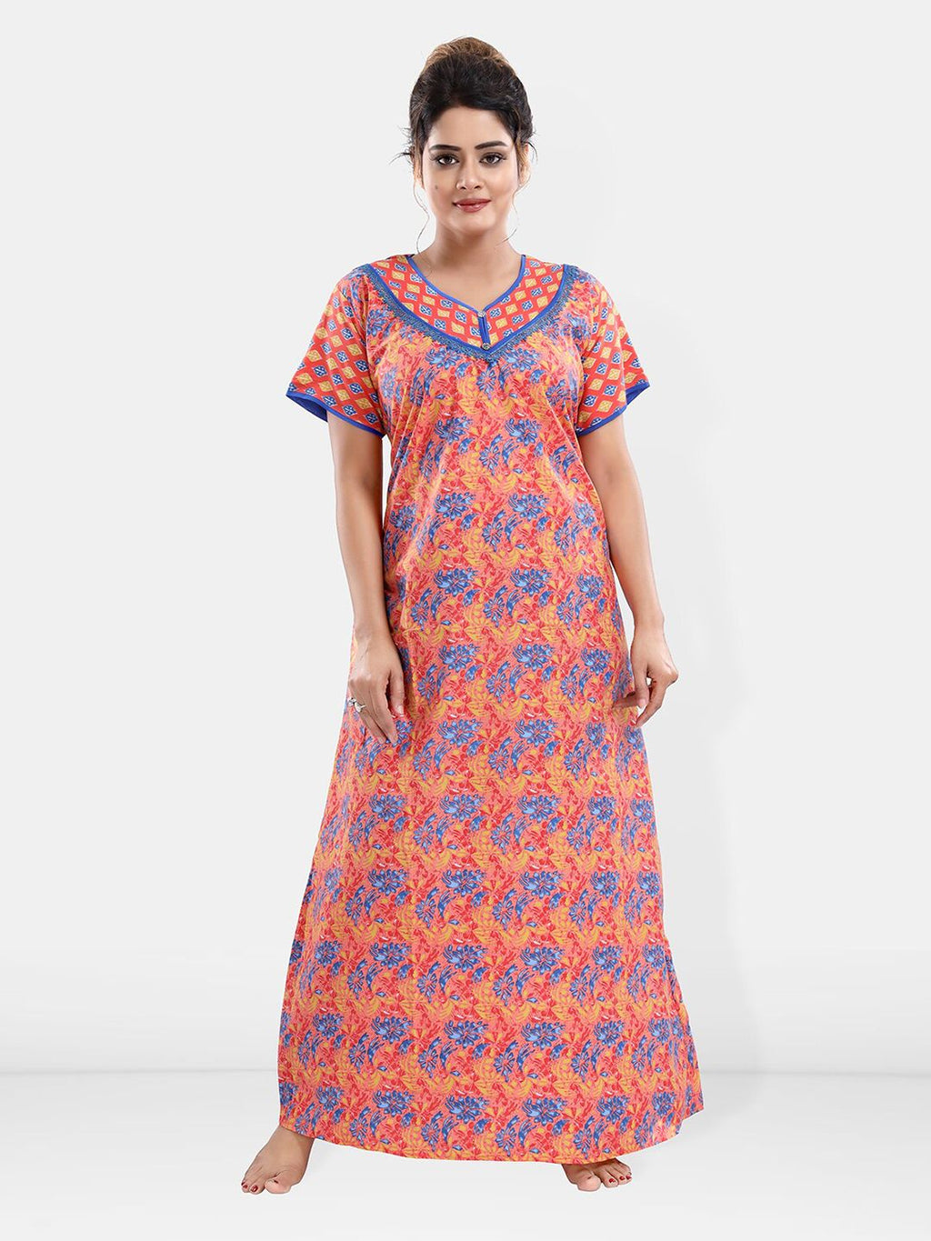 Be You Printed Pure Cotton Maxi Nightdress