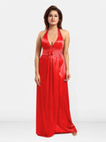 Be You Halter Neck Satin Maxi Nightdress