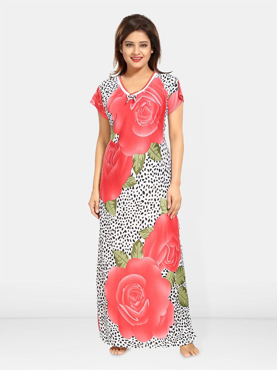 Be You Women Printed Maxi Nightdress