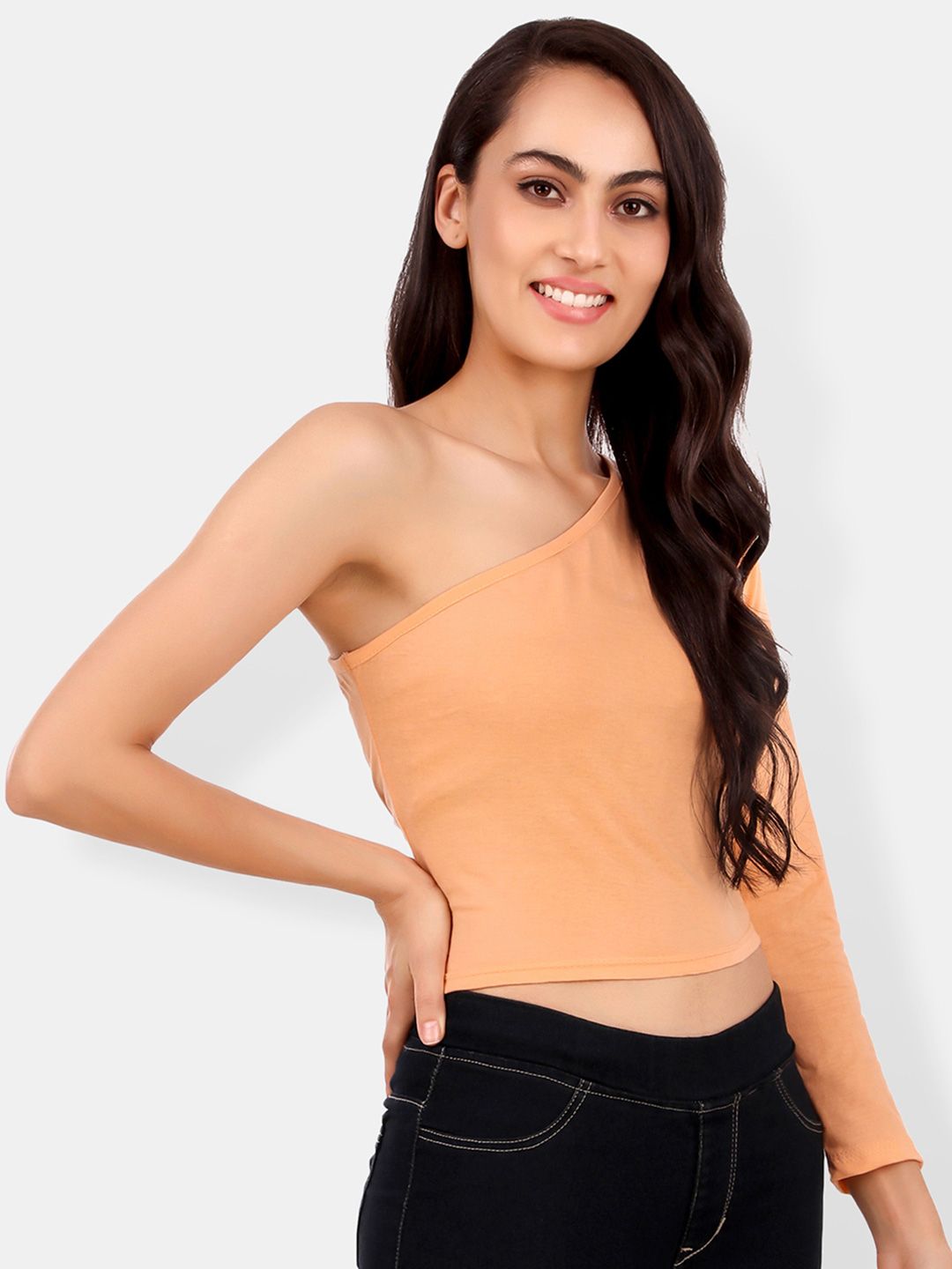 One Shoulder Cotton Crop Top