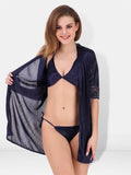 Be You Set Of 3 Satin Bikini Lingerie Set
