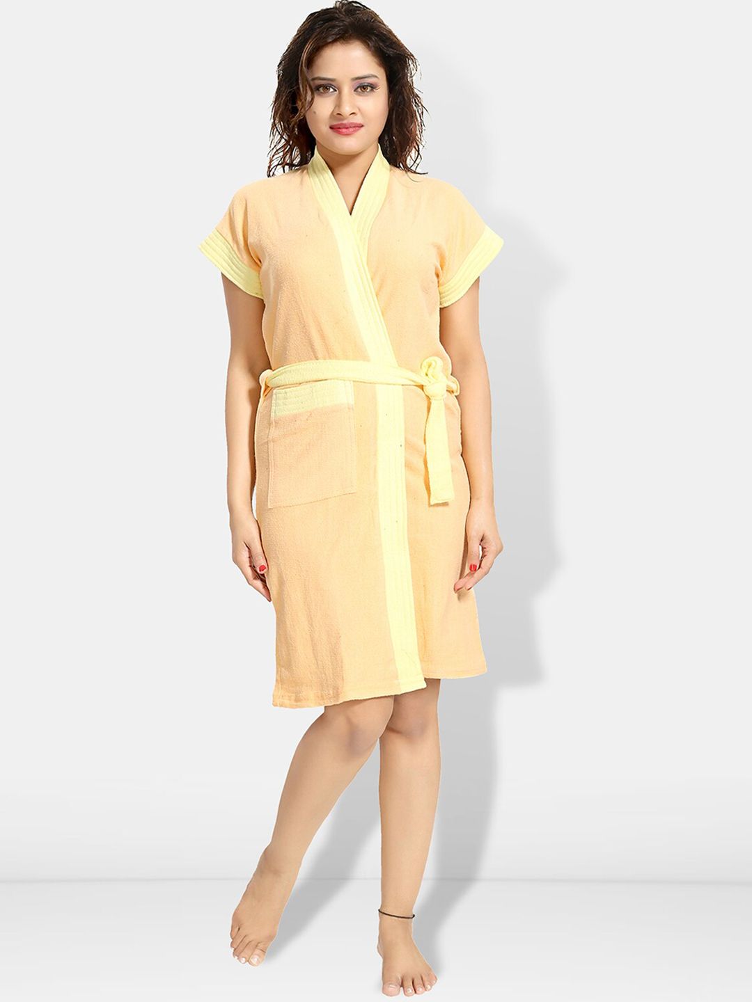 Be You Women Cotton Anti-bacterial Super Soft Bath Robe With Belt