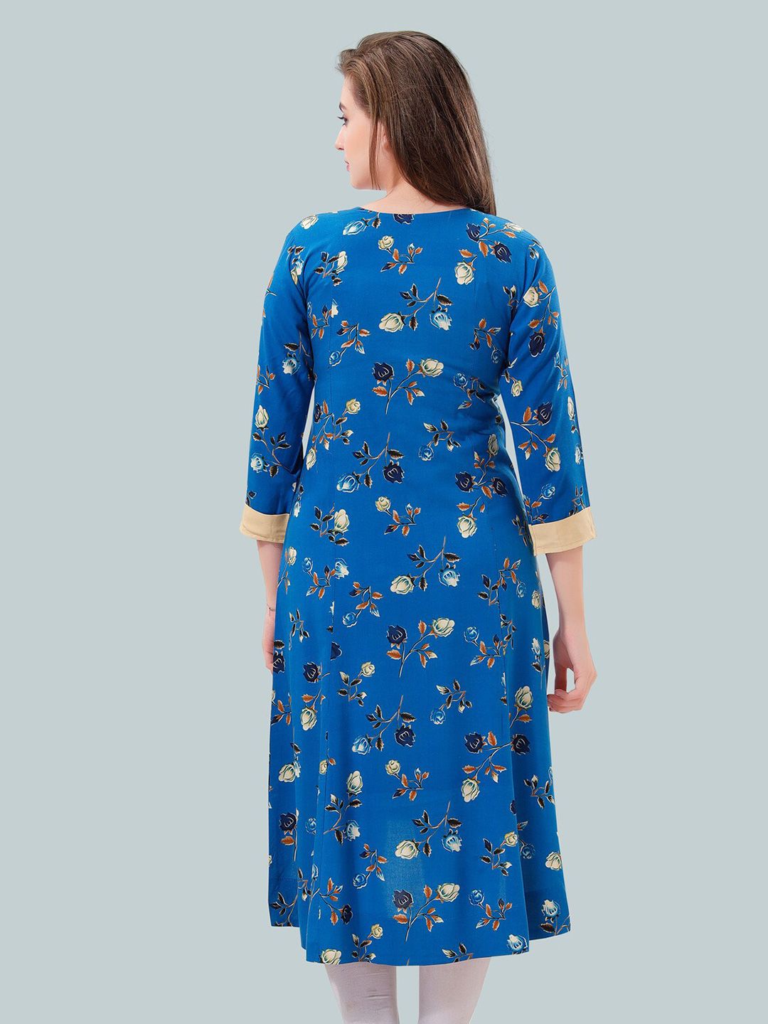 Floral Printed Round Neck Maternity A-Line Kurta
