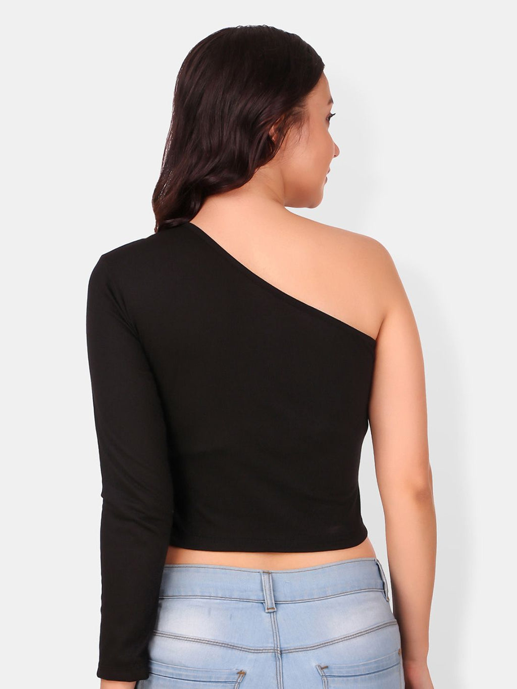 One Shoulder Cotton Crop Top