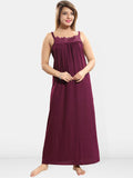 Be You Lace Women Lace Cotton Maxi Nightdress