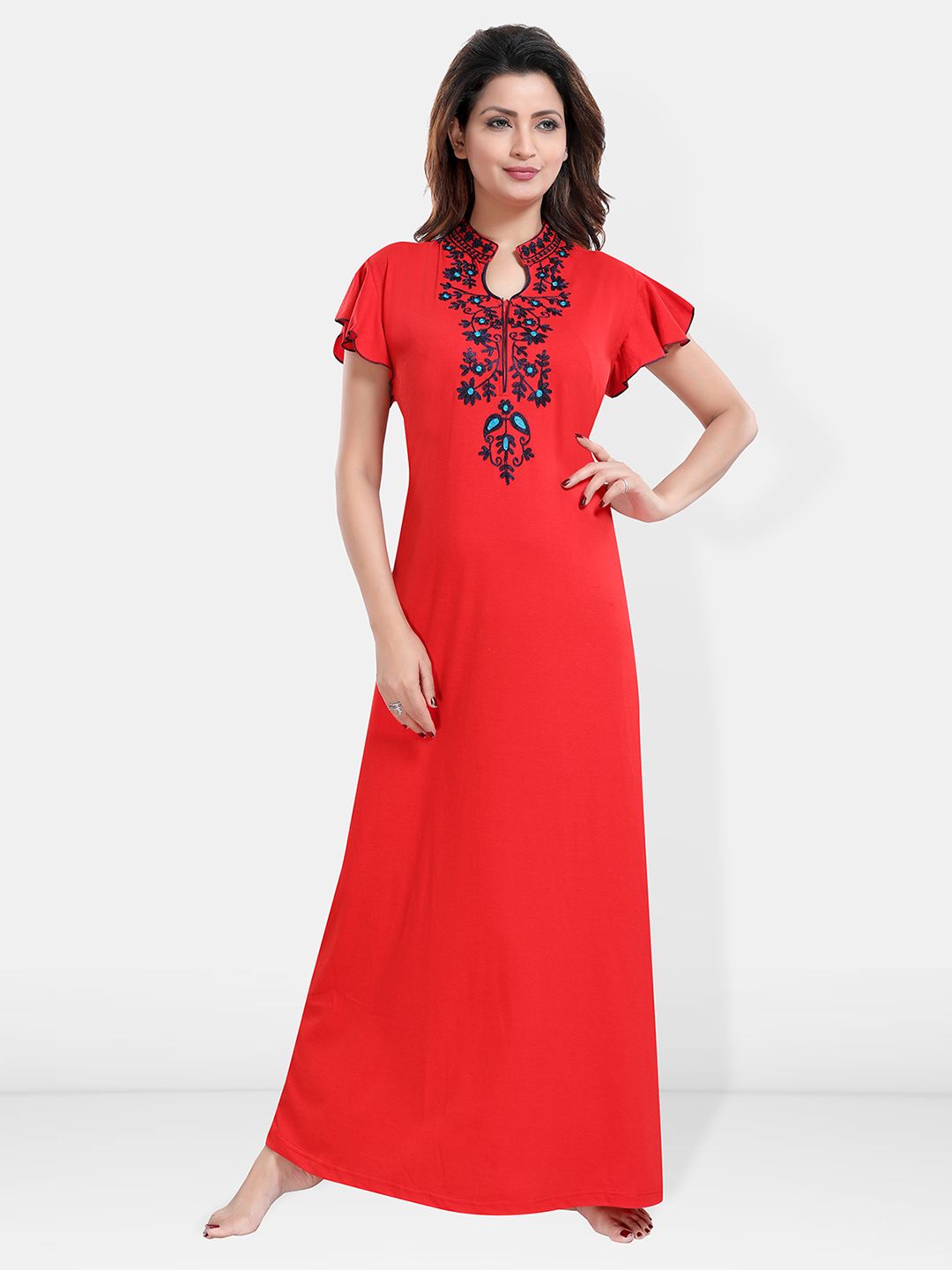 Be You Embroidered Maxi Nightdress