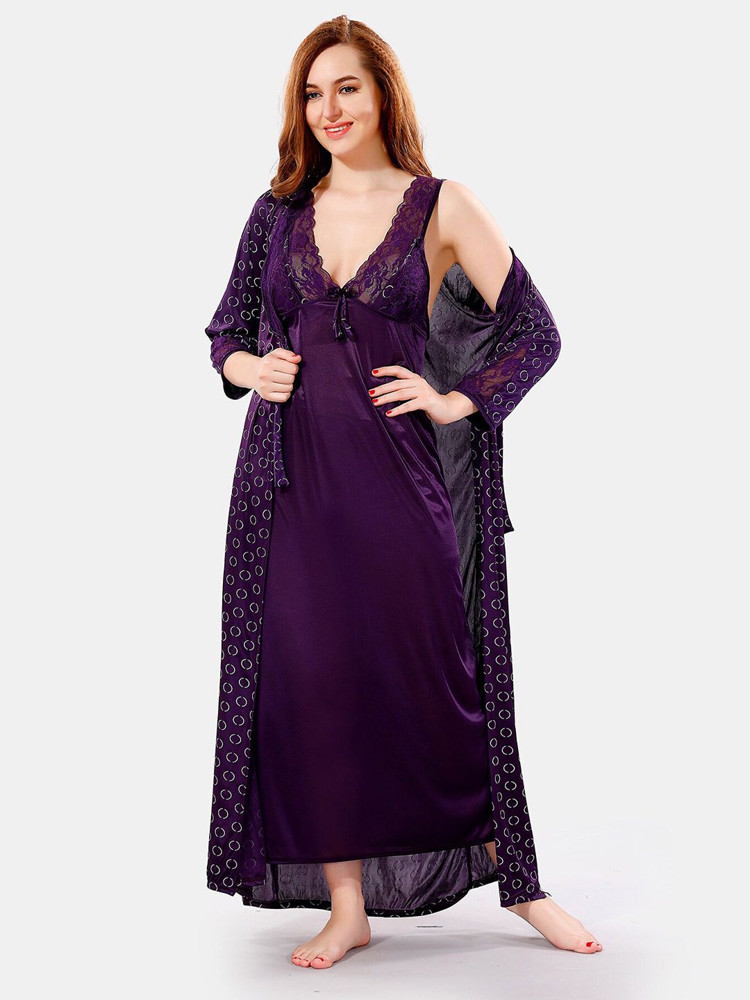 Be You Satin Maxi Nightdress With Robe