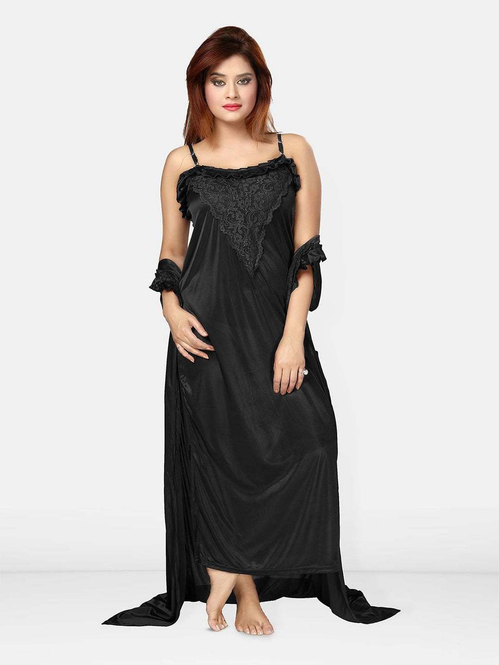 Satin Maxi Nightdress with Robe