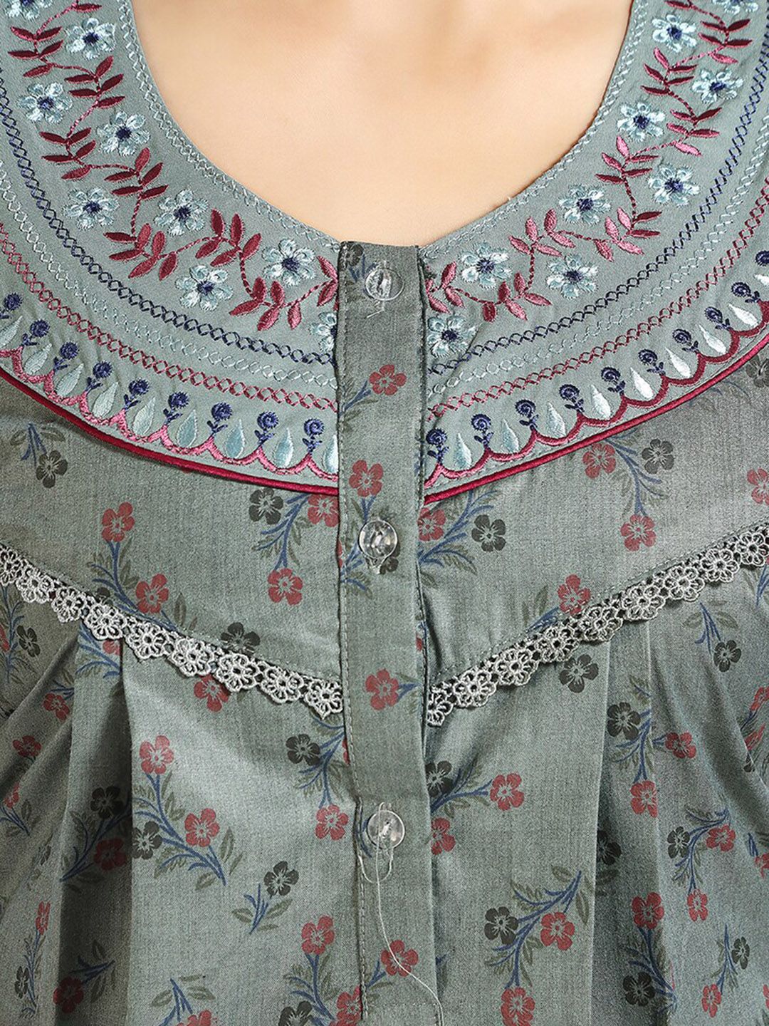 Floral Printed Maxi Nightdress