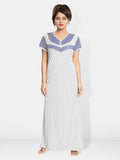Be You Printed Satin V-Neck Maternity Maxi Nightdress