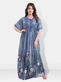 Be You Floral Printed Satin Maxi Kaftan Nightdress
