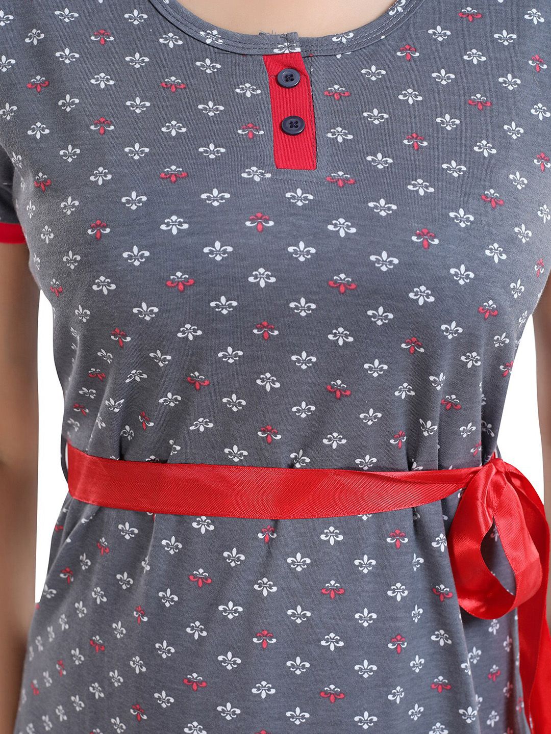 Ethnic Motifs Printed T Shirt Nightdress