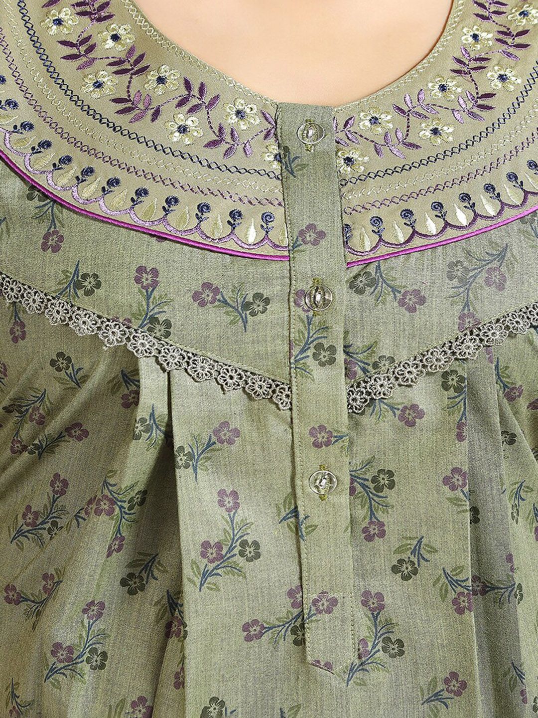 Floral Printed Maxi Nightdress