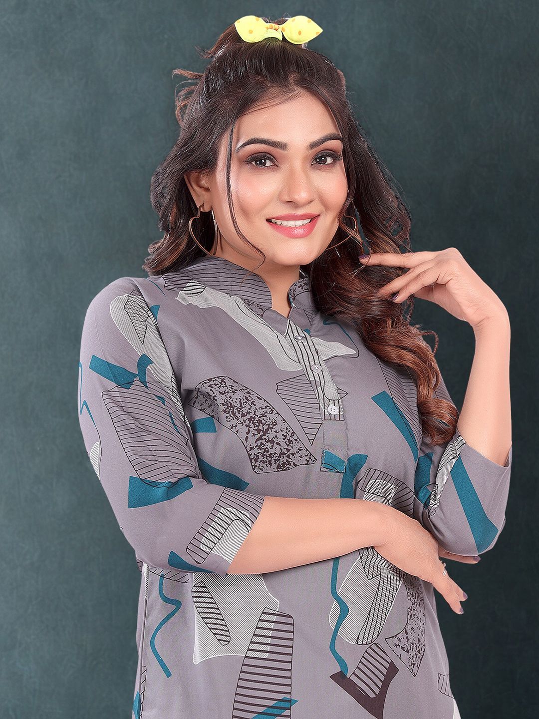 Geometric Printed Top & Trousers Co-Ords