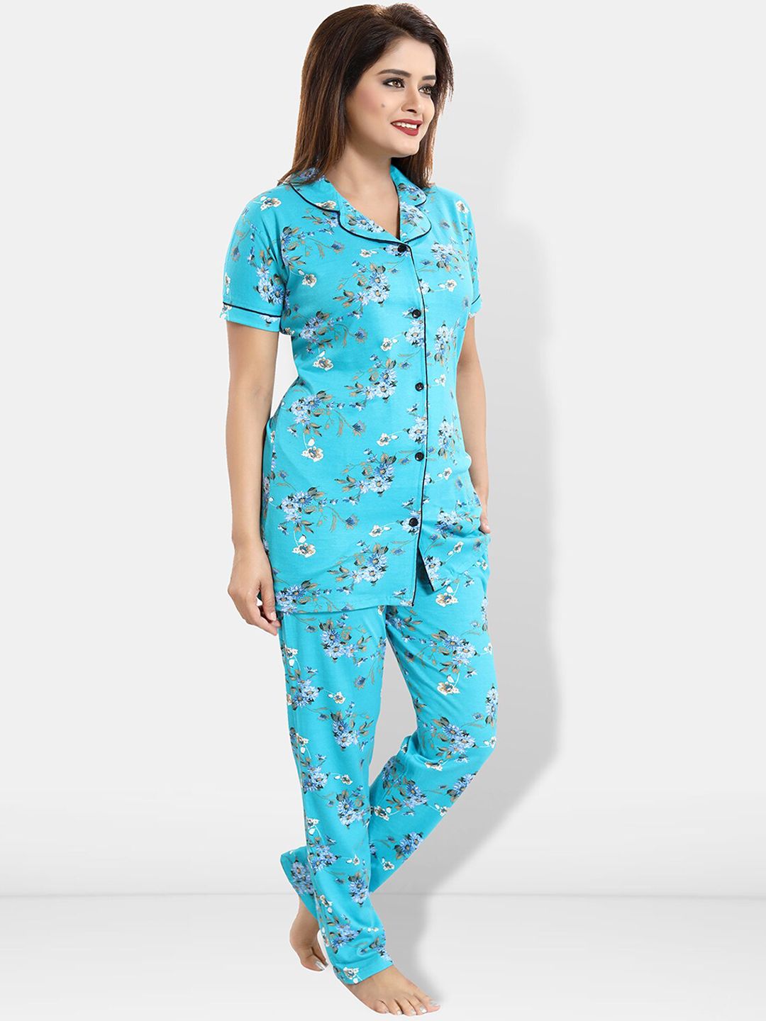 Pack of 2 Printed Cotton Night suit