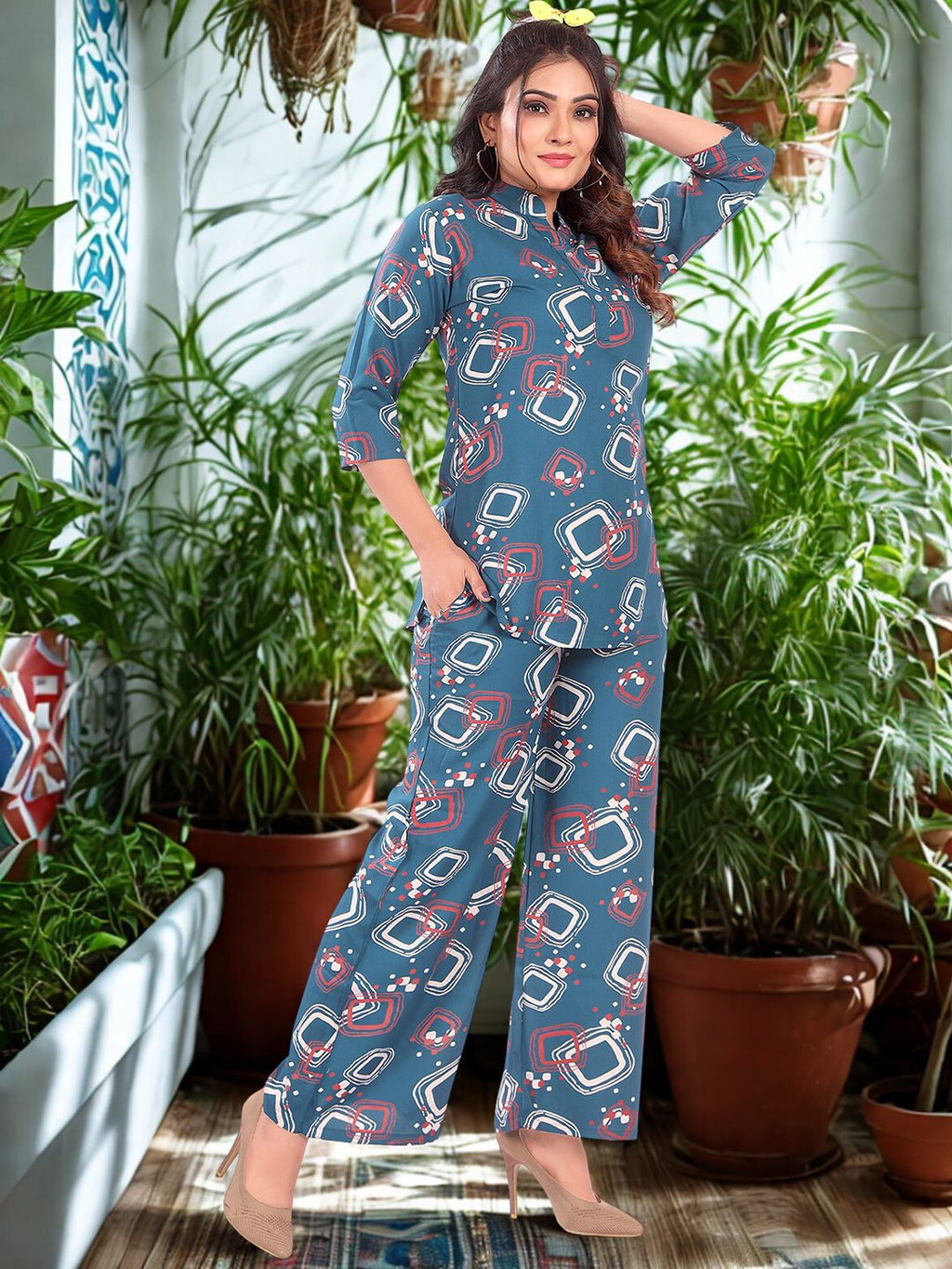 Printed Top & Trousers Co-Ord Set