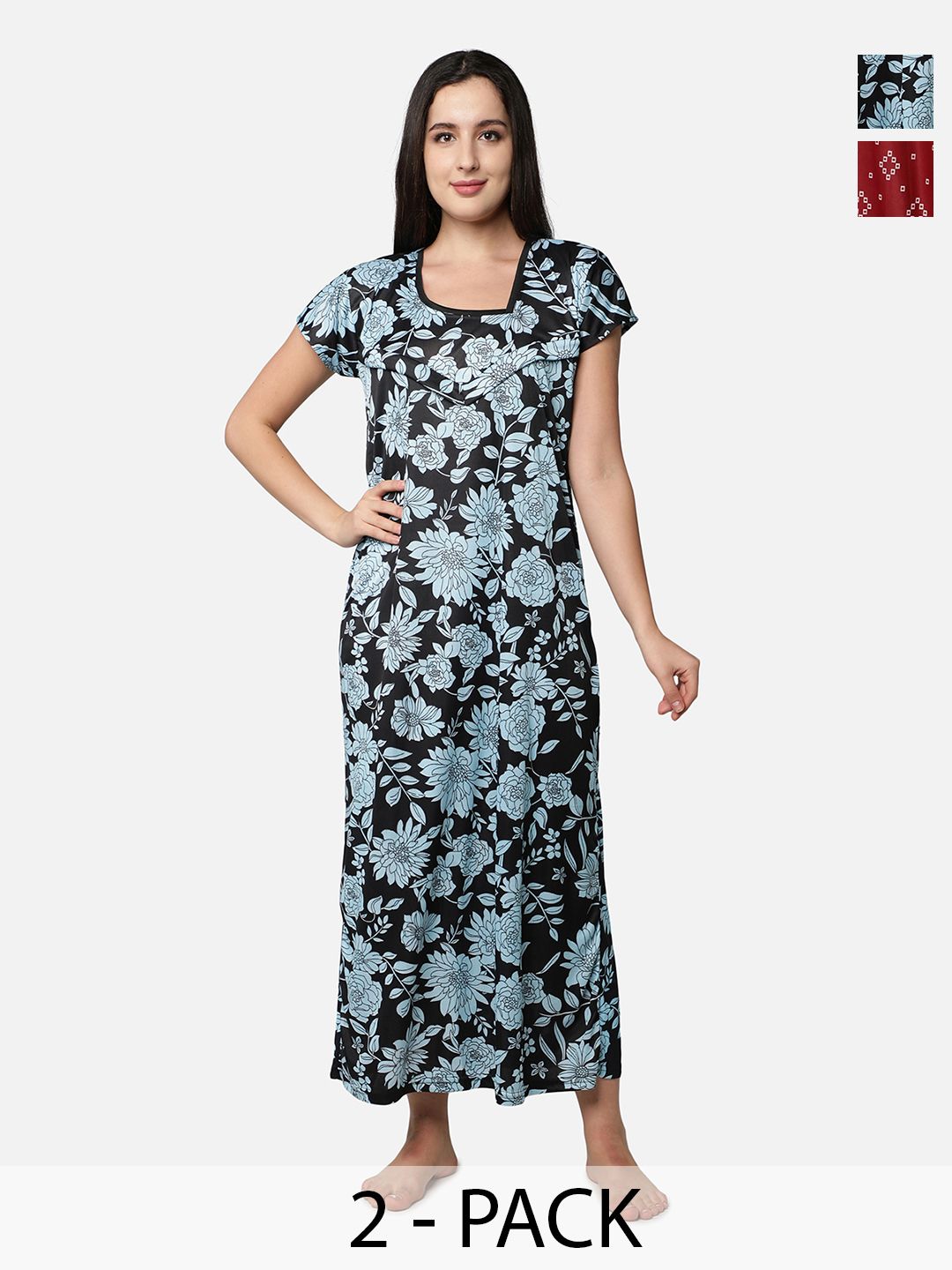 Be You Printed Maxi Nightdress Pack Of 2
