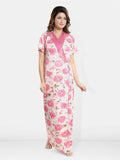 Be You Printed V-Neck Satin Maxi Wrap Nightdress