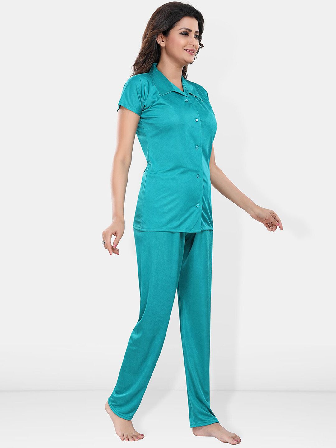 Satin Shirt & Lounge Pant Night Suit