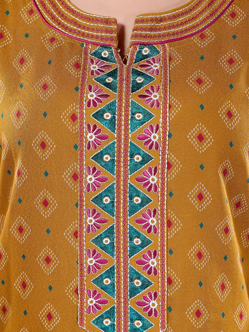 Ethnic Motifs Printed Maxi Nightdress