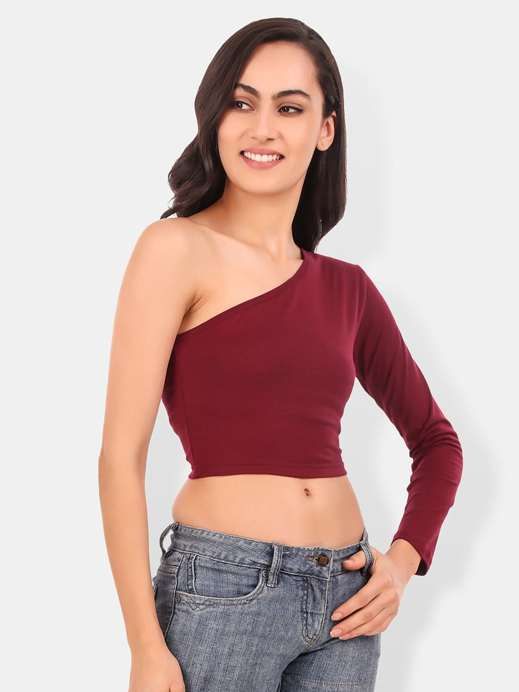 One Shoulder Cotton Crop Top