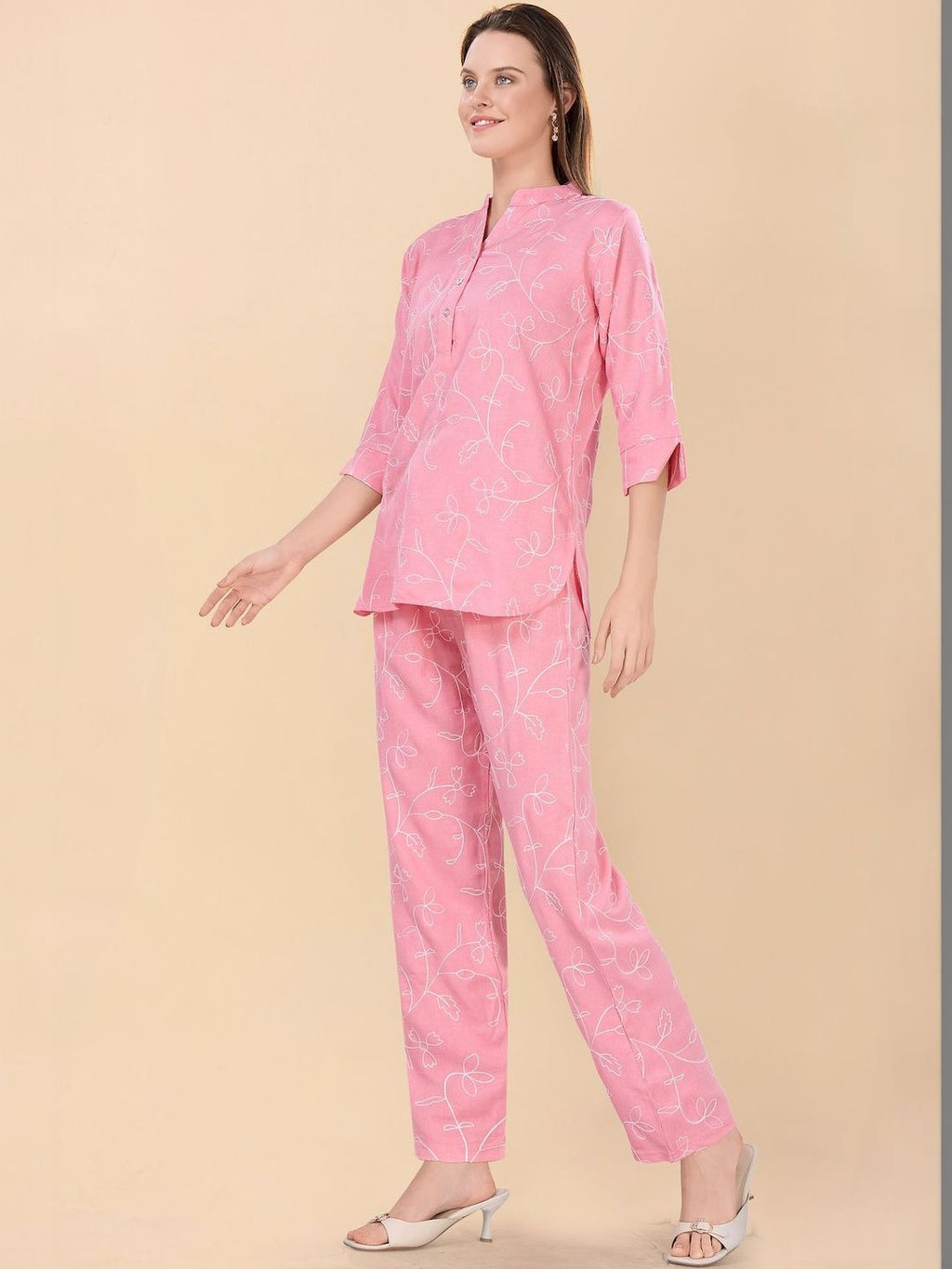 Embroidered Top With Trousers Co-Ords