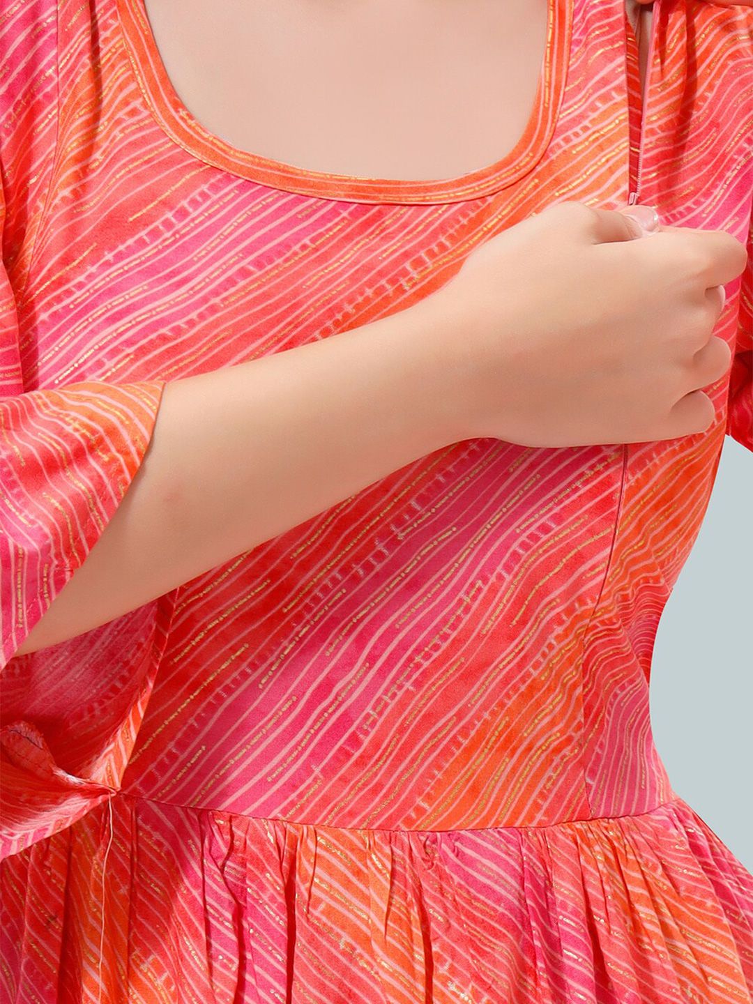 Striped Bell Sleeves Maternity Kurta