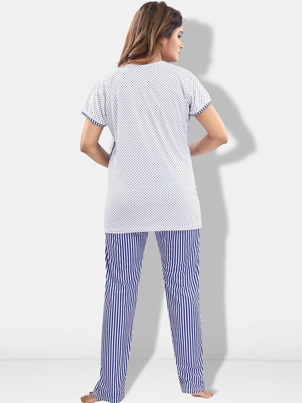 Striped Satin Night Suit