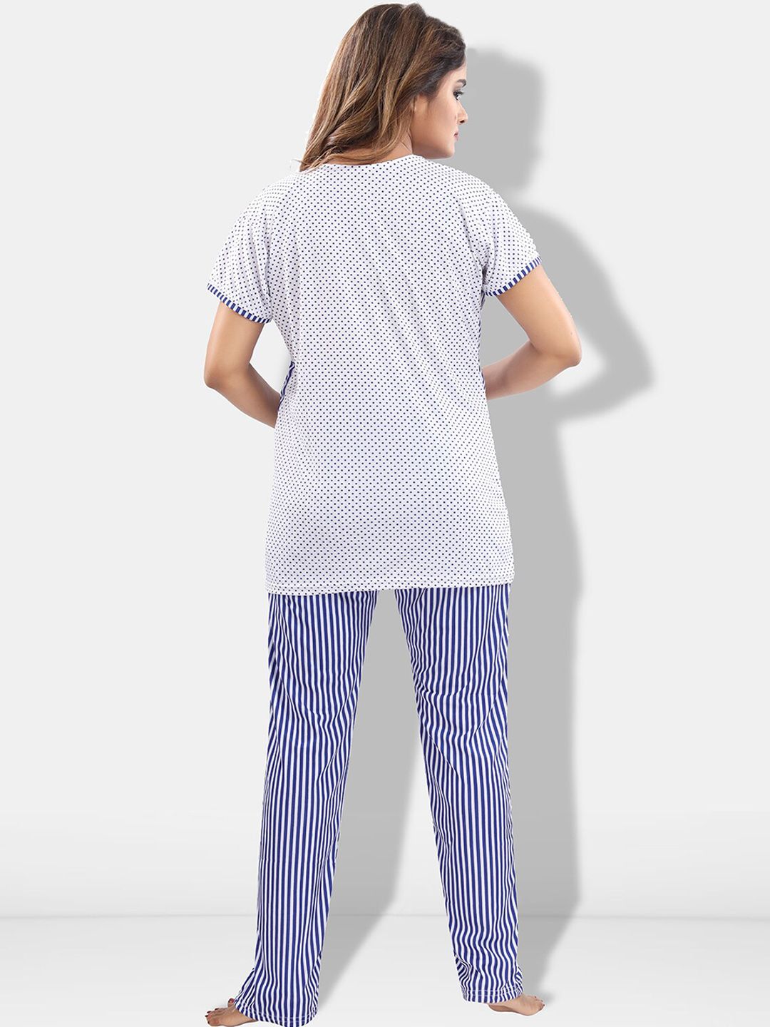 Striped Satin Night Suit