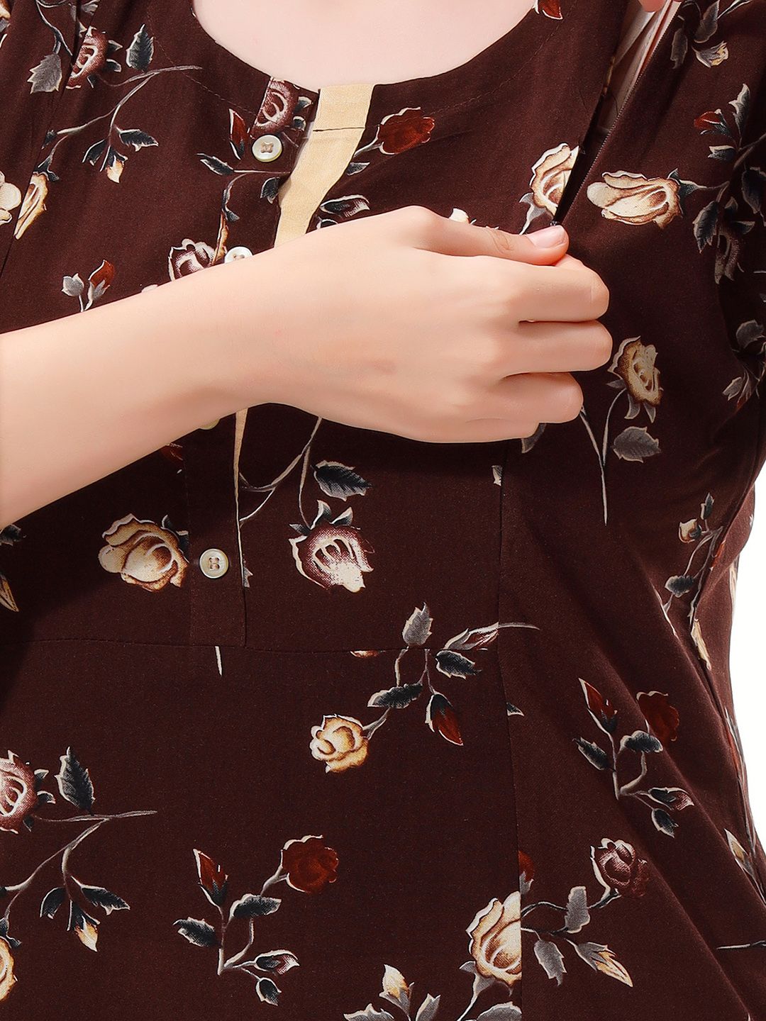 Floral Printed High Low Hem Maternity Feeding Kurta