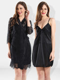 Be You Self Design Shoulder Straps Nightdress With Robe